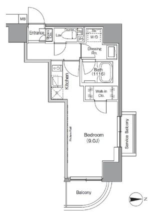 アローズ南麻布 402 間取り図
