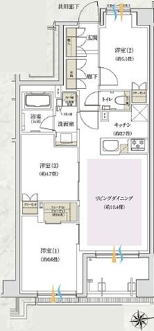 グローリオ長原夫婦坂 5階 間取り図