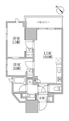 レジディア荻窪Ⅲ 801 間取り図