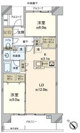 イニシア豊洲コンフォートプレイス 5階 間取り図