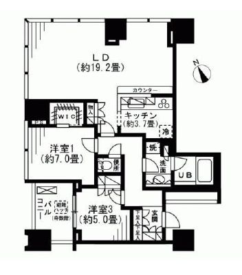 シティタワー麻布十番 6階 間取り図