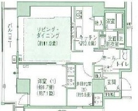 シティコート目黒 2-404 間取り図