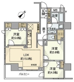 クレヴィアタワー池田山 18階 間取り図
