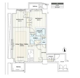 カスタリア麻布十番 406 間取り図