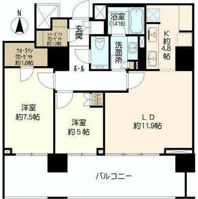 広尾ガーデンフォレスト 8階 間取り図