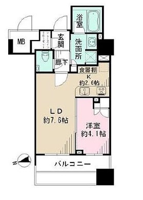 パークレーン渋谷本町 12階 間取り図