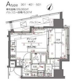 ZOOM都立大学 3階 間取り図