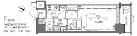 ZOOM都立大学 3階 間取り図