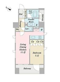 グリーンパーク水天宮前 2階 間取り図