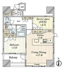 プレサンスロジェ八丁堀 2F1 間取り図