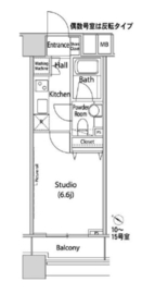 ファーストリアルタワー新宿 1510 間取り図