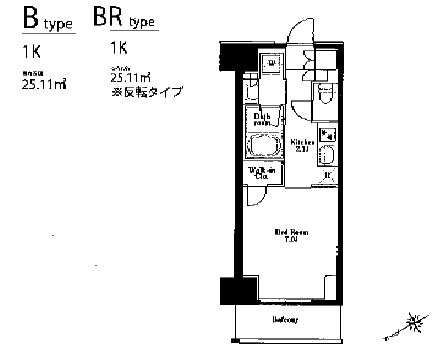 プライムメゾン浅草橋 704 間取り図