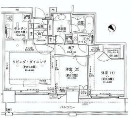 ザ・クレストタワー 26階 間取り図