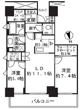 Wコンフォートタワーズ EAST 6階 間取り図