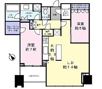 シティタワー麻布十番 23階 間取り図