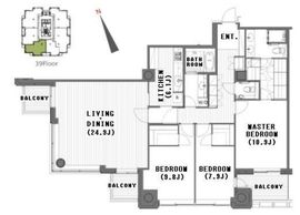 六本木ヒルズレジデンス B棟 39階 間取り図