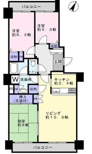 ヴィルヌーブタワー駒沢 8階 間取り図