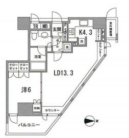 シティタワー四谷 8階 間取り図