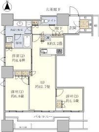 富久クロスコンフォートタワー(Tomihisa Cross)  7階 間取り図