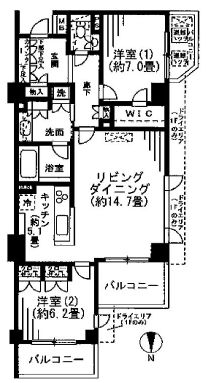フォルム市谷冨久町 2階 間取り図