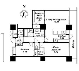 ロイヤルパークスタワー南千住 3512 間取り図