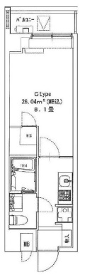 メイクスデザイン門前仲町3 203 間取り図