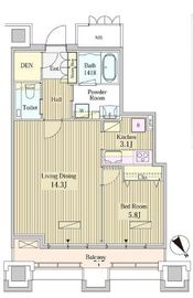 モメント汐留 1610 間取り図