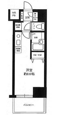 エスコート麻布十番 5階 間取り図