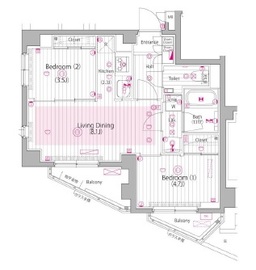 ガーラ・ヒルズ不動前 6階 間取り図