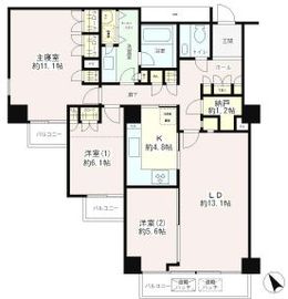 小石川パークタワー 9階 間取り図