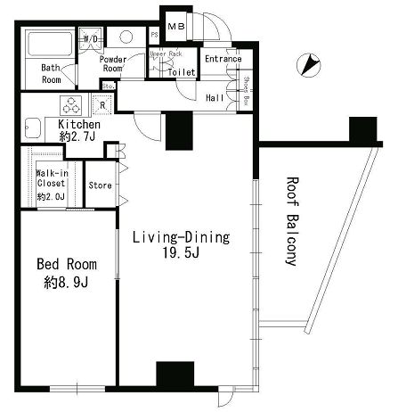 パークルージュ赤坂檜町 901 間取り図