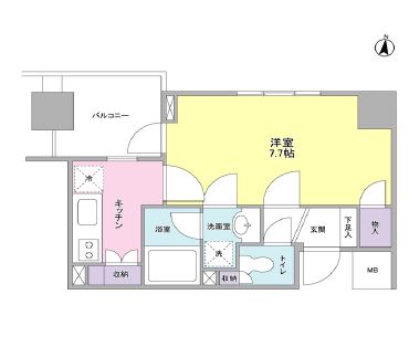 K's新中野 206 間取り図