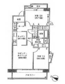 アクティ目黒駅前 2号棟 301 間取り図