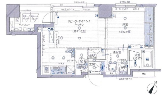 コスモグラシア人形町 8階 間取り図
