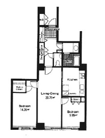 高輪第一マンションズ 208 間取り図