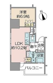 サンウッド東中野 6階 間取り図