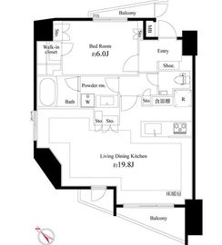 ピアース初台センティア 14階 間取り図