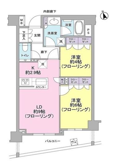 ブランズ東中野プレミアム 3階 間取り図