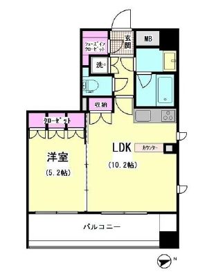 エスティメゾン大井仙台坂 207 間取り図