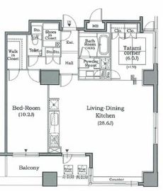 ホライズンプレイス赤坂 1803 間取り図