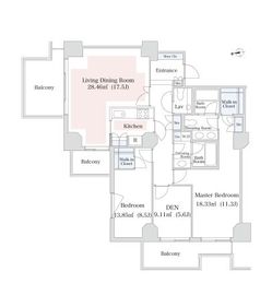 泉ガーデンレジデンス 1308 間取り図