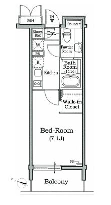 レジディア文京本駒込 806 間取り図
