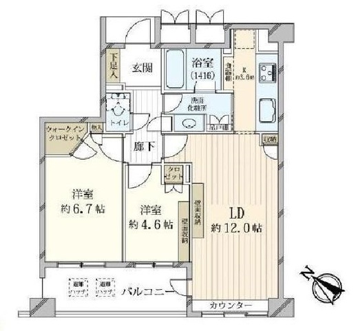 フェアロージュ神宮前 2階 間取り図