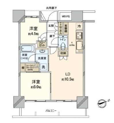 パークタワー東雲 6階 間取り図