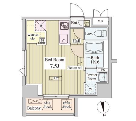 SK-ONE市ヶ谷 1201 間取り図