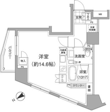 パークハビオ元麻布 1401 間取り図