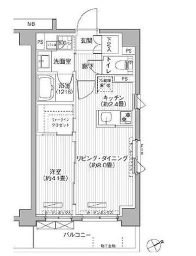 メゾンカルム市谷仲之町 201 間取り図