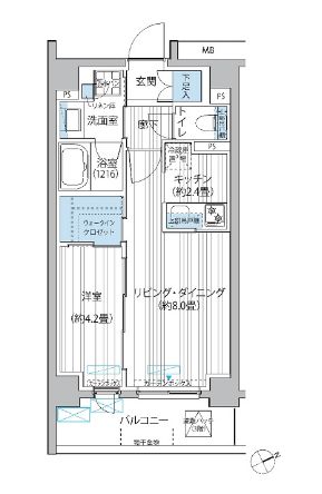メゾンカルム市谷仲之町 303 間取り図