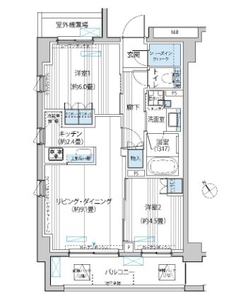 メゾンカルム市谷仲之町 310 間取り図