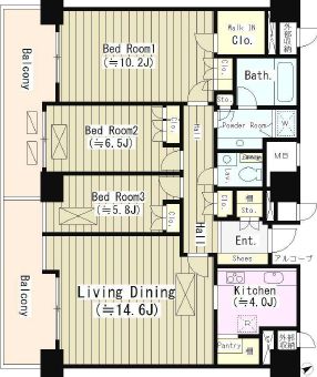 西新宿パークサイドタワー 15階 間取り図